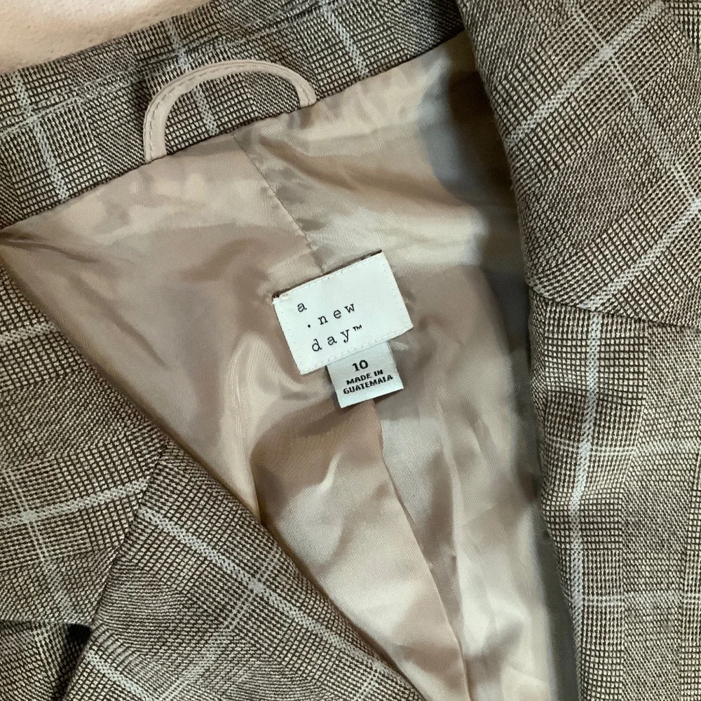 A New Day Brown Plaid Blazer 10 Officecore Cottagecore Fall Electic Grandpa